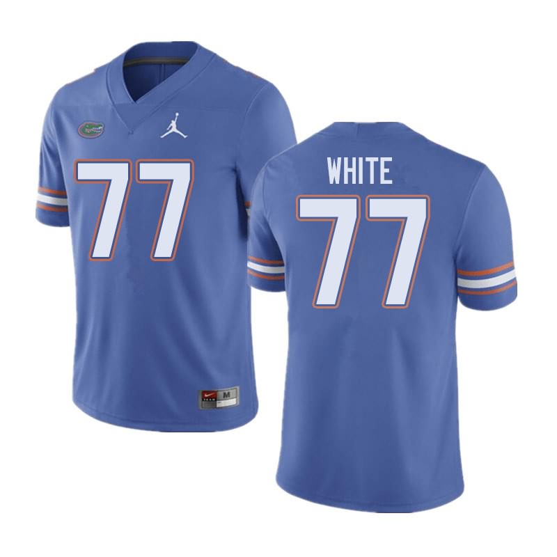 NCAA Florida Gators Ethan White Men's #77 Jordan Brand Blue Stitched Authentic College Football Jersey PVR3164PK